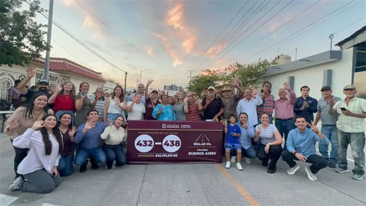 Alcaldesa de Culiacán entrega calles pavimentadas en la colonia Buenos Aires