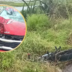Muere joven motociclista en choque contra camioneta en la carretera Agua Verde-Caimanero en El Rosario